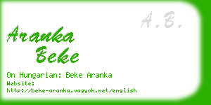 aranka beke business card